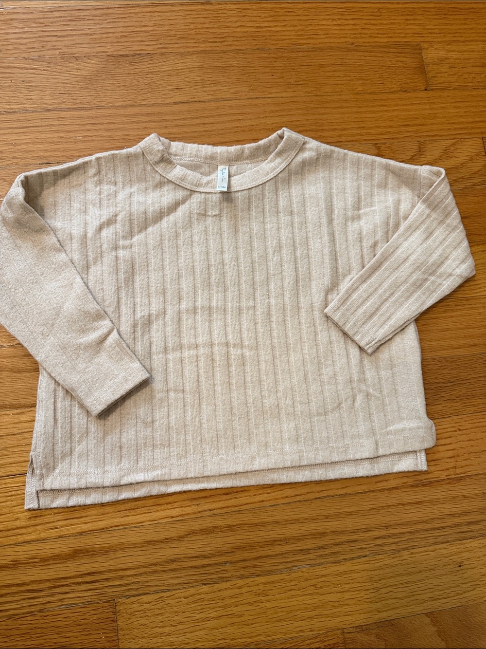 Rylee + Cru Ribbed Long Sleeve Top - Beige Cream